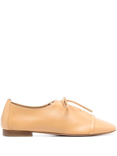 Shop Malone Souliers Jean Flat Lace-up Leather Loafers In Neutrals