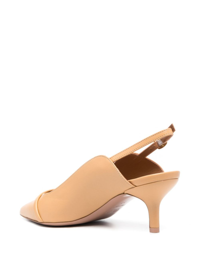 Shop Malone Souliers Marion 45mm Leather Slingback Pumps In Neutrals