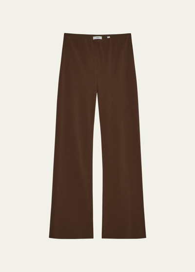 Shop Vince High-waist Wide-leg Bias Pants In Nut Umber
