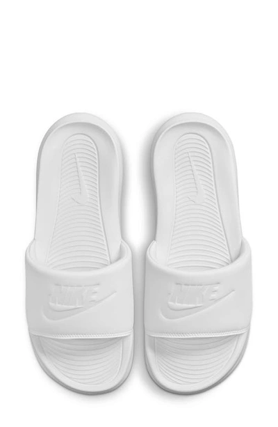 Shop Nike Victori Slide Sandal In White/ White/ White
