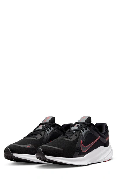 Shop Nike Quest 5 Road Running Shoe In Black/ Red/ Smoke Grey