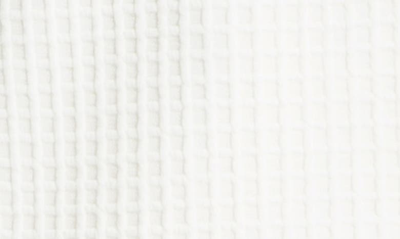 Max Studio Ruched Elbow Sleeve Waffle Knit Top In Ivory