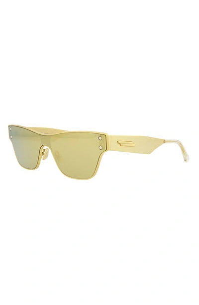 Shop Bottega Veneta 99mm Shield Sunglasses In Gold