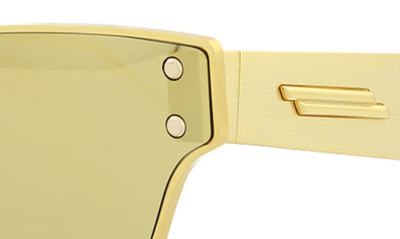 Shop Bottega Veneta 99mm Shield Sunglasses In Gold