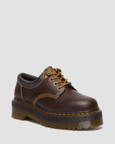 Dr. Martens' 8053 Crazy Horse Leather Platform Casual Shoes In Braun