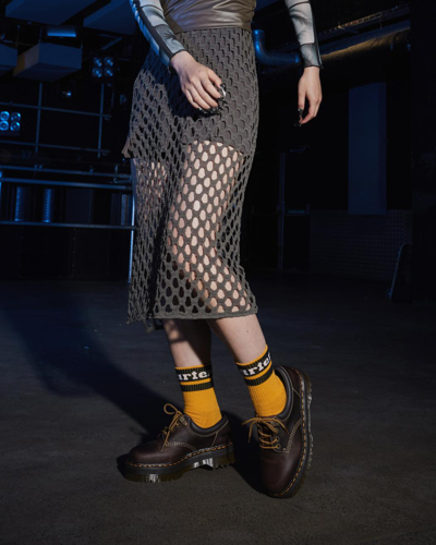 Dr. Martens' 8053 Crazy Horse Leather Platform Casual Shoes In Braun