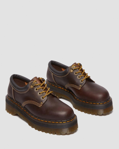 Dr. Martens' 8053 Crazy Horse Leather Platform Casual Shoes In Braun