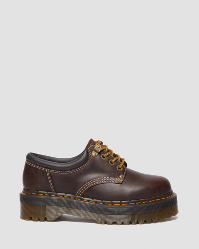 Dr. Martens' 8053 Crazy Horse Leather Platform Casual Shoes In Braun