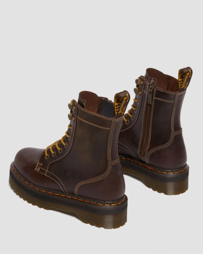 Dr. Martens' Jadon Boot Arc Crazy Horse Platforms In Braun