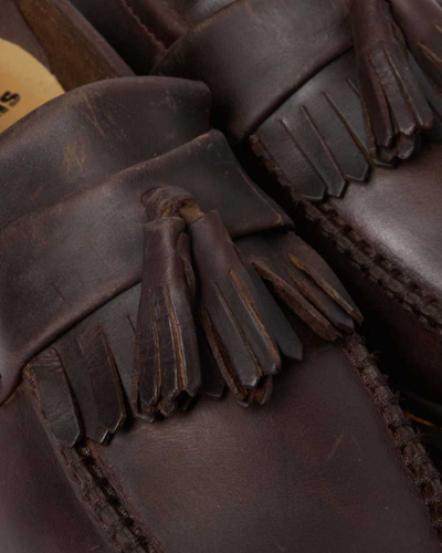 Dr. Martens' Adrian Crazy Horse Leather Tassel Loafers In Braun