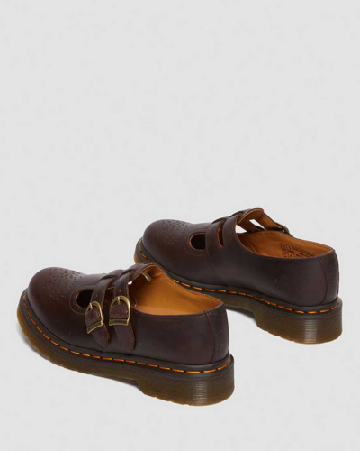 Dr. Martens' Brown 8065 Crazy Horse Leather Mary Jane Loafers In Braun