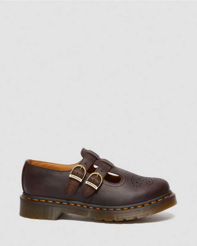 Dr. Martens' Brown 8065 Crazy Horse Leather Mary Jane Loafers In Braun