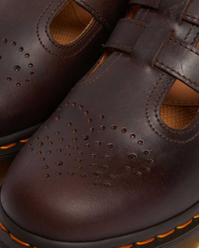Dr. Martens' Brown 8065 Crazy Horse Leather Mary Jane Loafers In Braun
