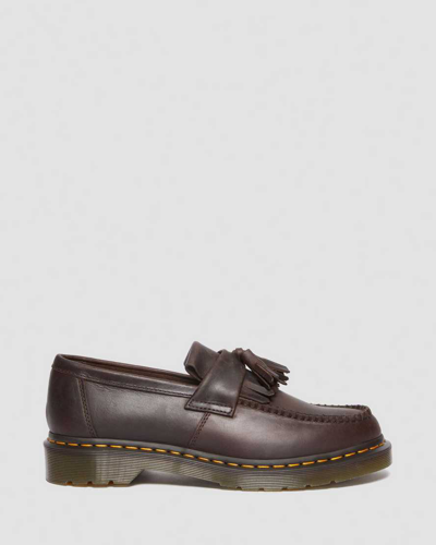Dr. Martens' Adrian Crazy Horse Leather Tassel Loafers In Braun