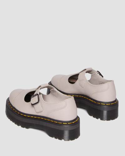Shop Dr. Martens' Bethan Pisa Leather Platform Mary Jane Shoes In Creme