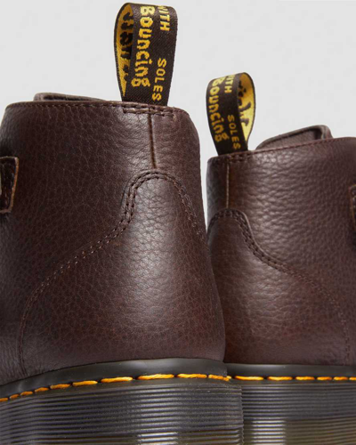 Shop Dr. Martens' Devon Flower Buckle Grizzly Leather Platform Boots In Brown