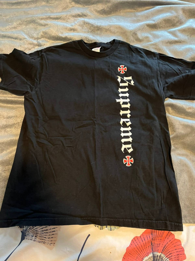 Pre-owned Supreme Vertical Logo Tee In Black | ModeSens