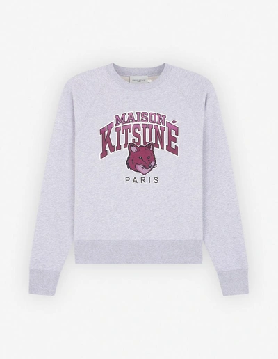 Shop Maison Kitsuné Maison Kitsune Sweatshirt In Lightgreymelange