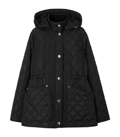 Shop Burberry Quilted Parka In Black