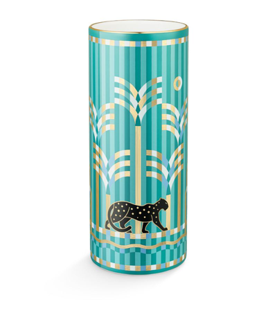 Shop Cartier Vase (22cm X 9cm) In Turquoise