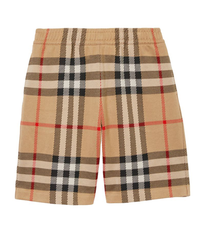 Shop Burberry Cotton Check Shorts In Brown