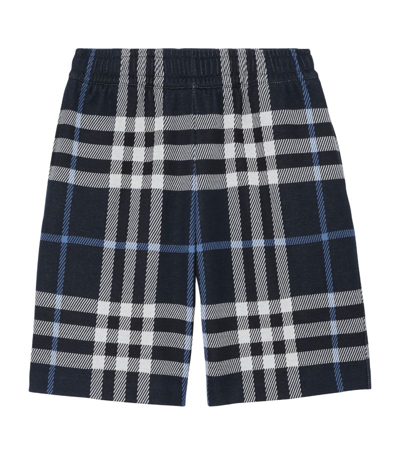 Shop Burberry Cotton Check Shorts In Black