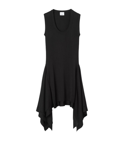 Shop Burberry Asymmetric Mini Dress In Black