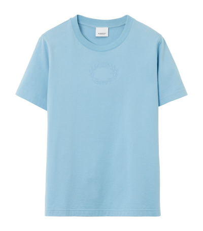 Shop Burberry Oak Leaf Crest T-shirt In Blue