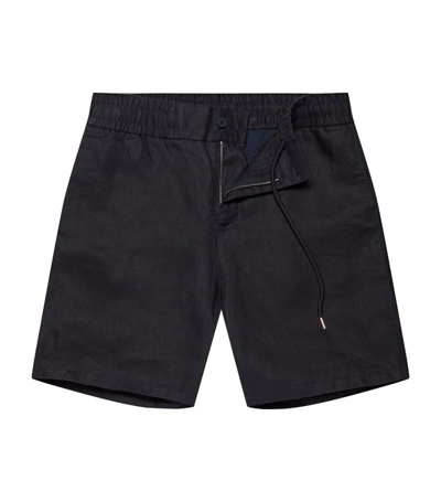 Shop Orlebar Brown Linen Cornell Shorts In Blue