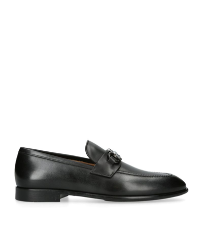 Shop Ferragamo Leather Foster Gancho Loafers In Black