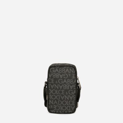 Dolce & Gabbana Small Coated Jacquard Crossbody Bag In Multicolor