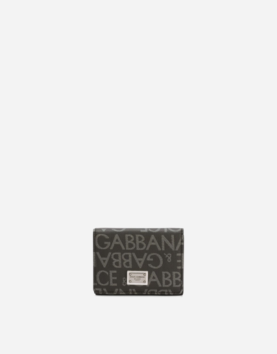 Shop Dolce & Gabbana Coated Jacquard French Flap Wallet In Multicolor