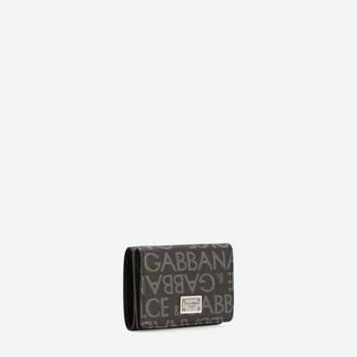 Shop Dolce & Gabbana Coated Jacquard French Flap Wallet In Multicolor