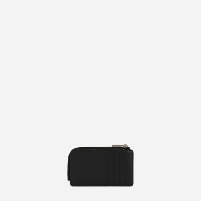 Dolce & Gabbana Coated Jacquard Card Holder In Multicolor