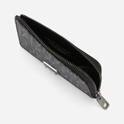 Dolce & Gabbana Coated Jacquard Card Holder In Multicolor