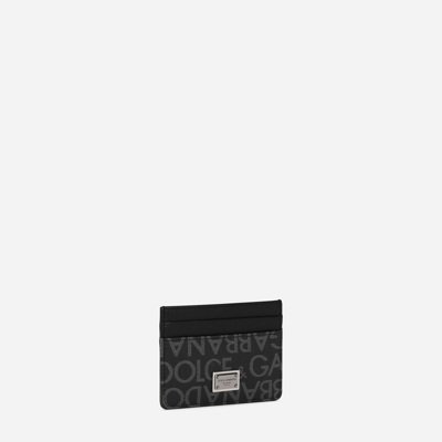 Dolce & Gabbana Coated Jacquard Card Holder In Multicolor