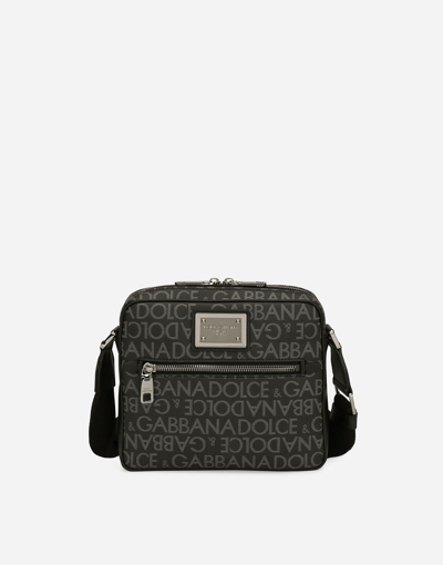 Shop Dolce & Gabbana Coated Jacquard Crossbody Bag In Multicolor