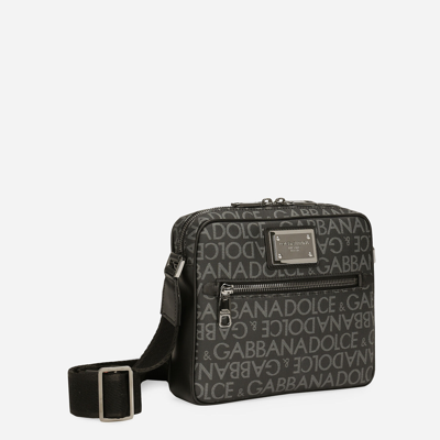 Dolce & Gabbana Coated Jacquard Crossbody Bag In Multicolor