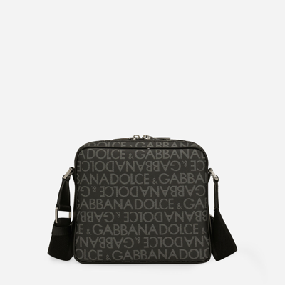Dolce & Gabbana Coated Jacquard Crossbody Bag In Multicolor