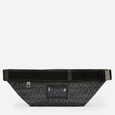 Dolce & Gabbana Small Coated Jacquard Belt Bag In Multicolor