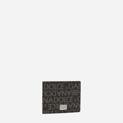 Dolce & Gabbana Coated Jacquard Bifold Wallet In Multicolor