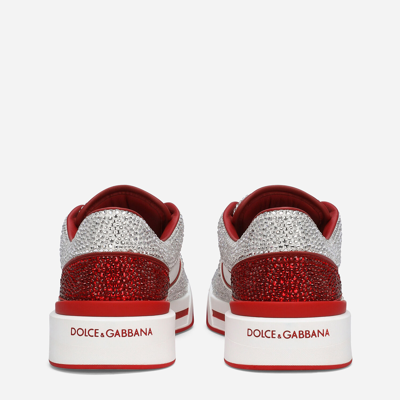 Dolce & Gabbana New Roma Rhinestone-embellished Sneakers In Multicolor