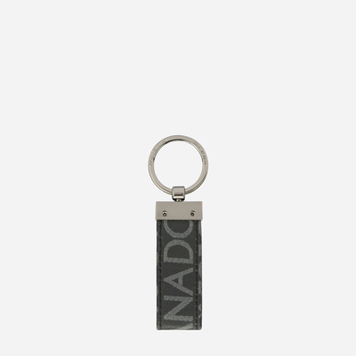 Black Multicolor Monogram Leather Keychain