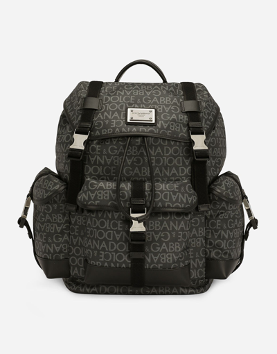 Shop Dolce & Gabbana Coated Jacquard Backpack In Multicolor