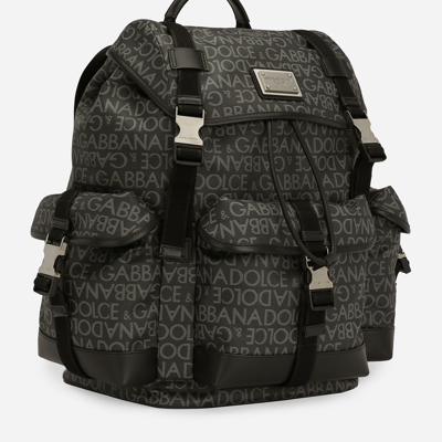 Shop Dolce & Gabbana Coated Jacquard Backpack In Multicolor