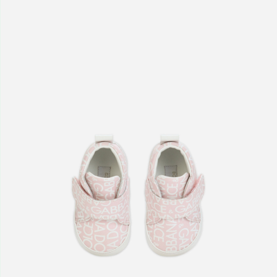 Dolce & Gabbana Dg-print High-top Sneakers In Pink