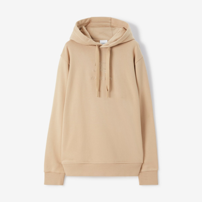 Shop Burberry Cotton Hoodie In Soft Fawn