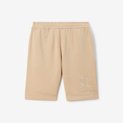 Shop Burberry Cotton Shorts In Soft Fawn