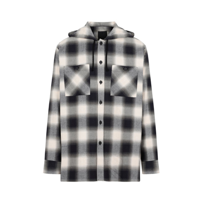 Shop Givenchy Check Hooded Overshirt Jacket In Multi