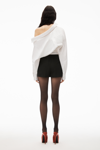 Shop Alexander Wang Pleated Shorts In Wool Tailoring In Black